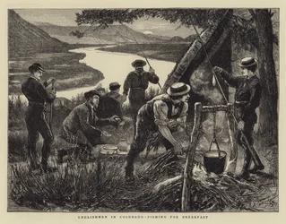 Englantilaiset Coloradossa kalastamassa aamiaista
